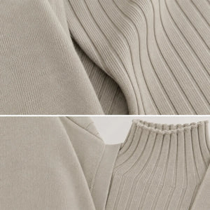 Conjunto Feminino de Inverno em Tricô Macio com Cardigan Alongado e Caimento Elegante