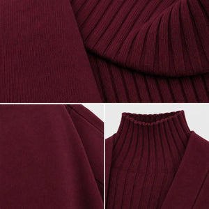 Look feminino bordô em tricô com cardigan longo, tecido macio e caimento elegante