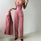 Conjunto Social Feminino Blazer Corset Acinturado Sofisticado
