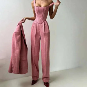 Conjunto Social Feminino Blazer Corset Acinturado Sofisticado