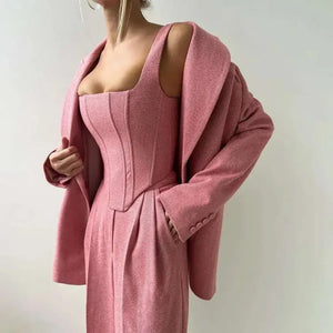 Conjunto Social Feminino Blazer Corset Acinturado Sofisticado