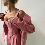 Conjunto Social Feminino Blazer Corset Acinturado Sofisticado