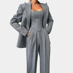 Conjunto Social Feminino Blazer Corset Acinturado Sofisticado
