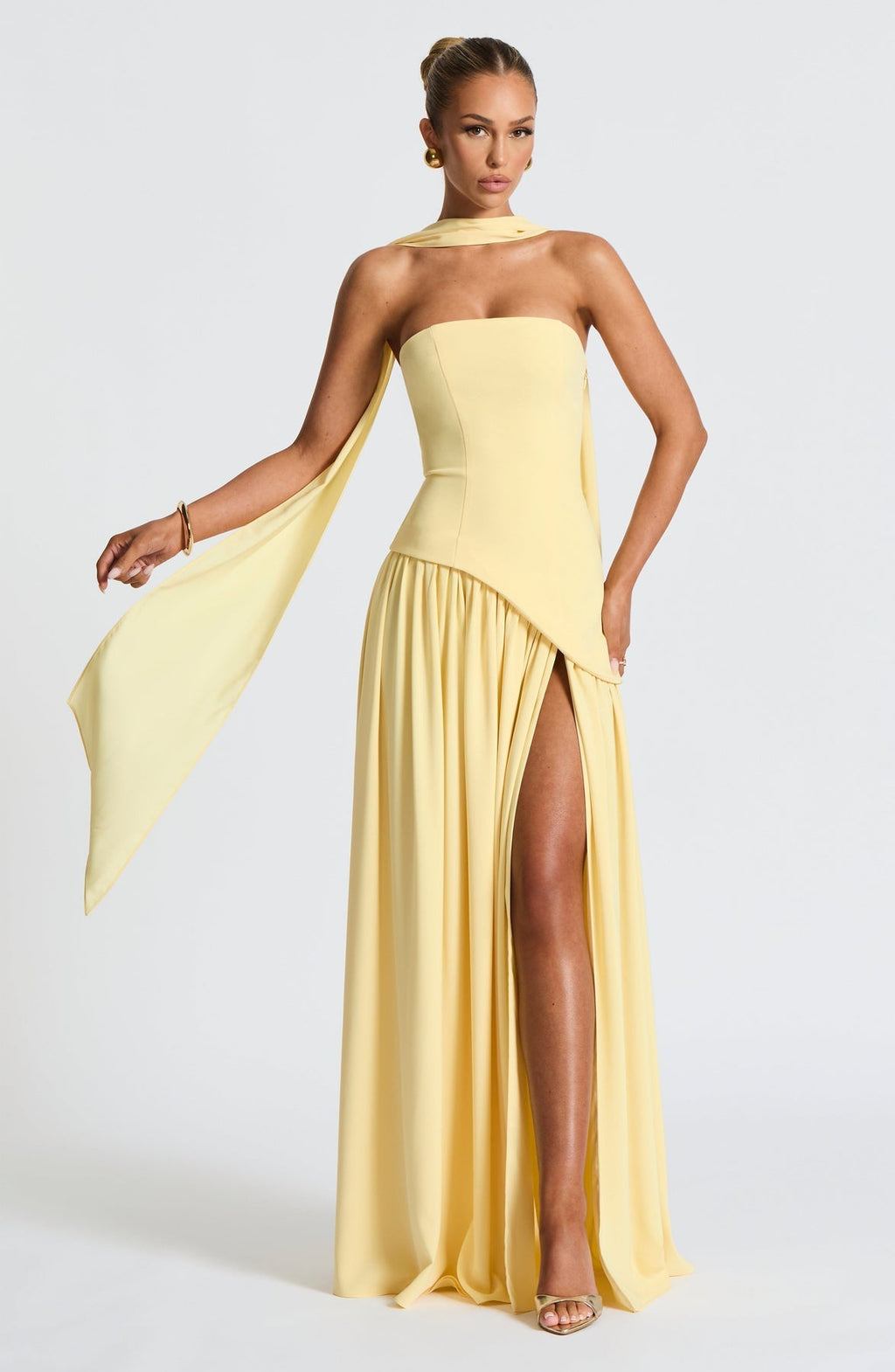 Vestido Feminino Longo Sem Alças Crepe – Mya