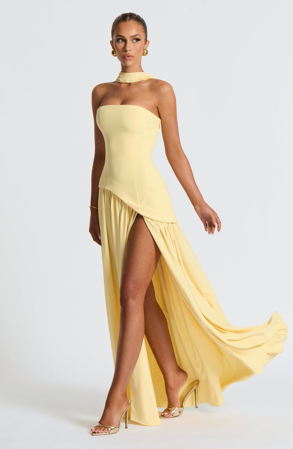Vestido Feminino Longo Sem Alças Crepe – Mya