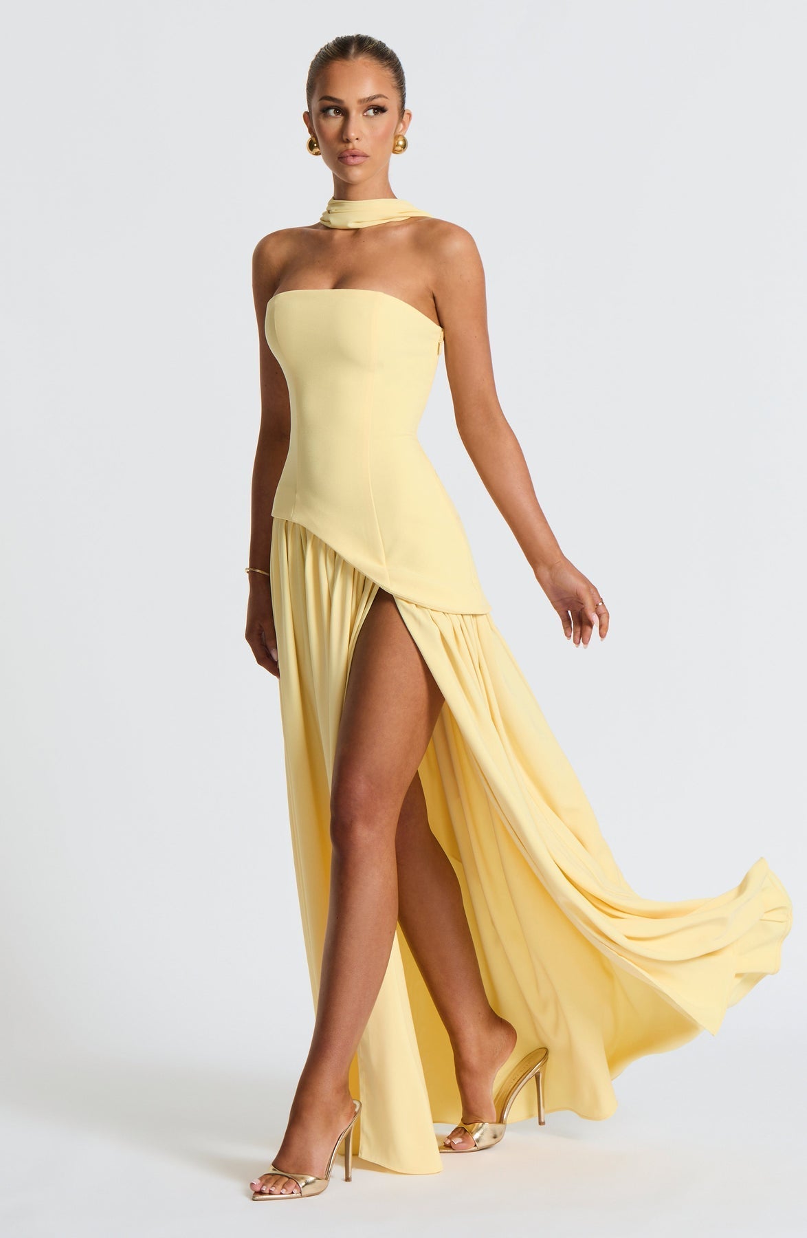 Vestido Feminino Longo Sem Alças Crepe – Mya