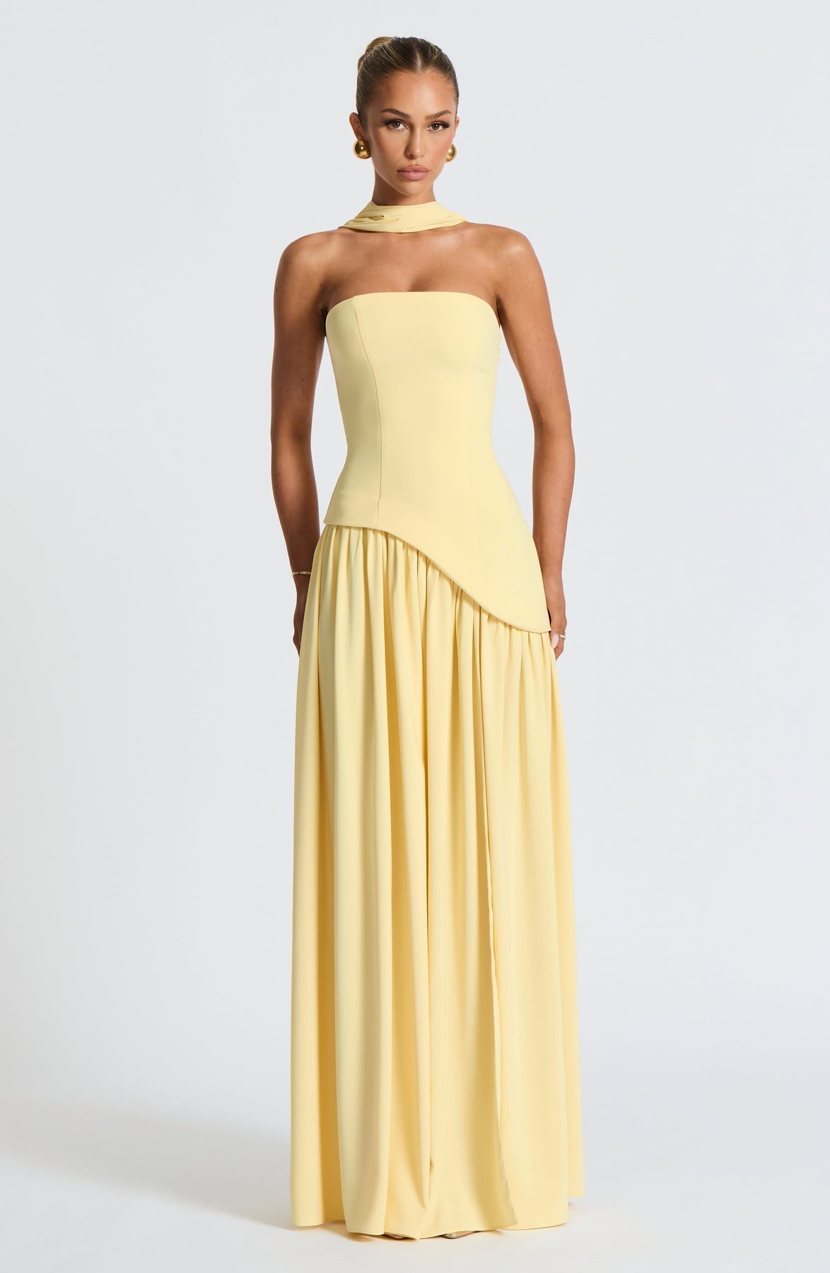 Vestido Feminino Longo Sem Alças Crepe – Mya
