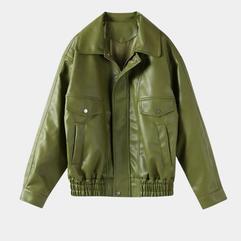 Jaqueta Feminina de Couro Attitude Green