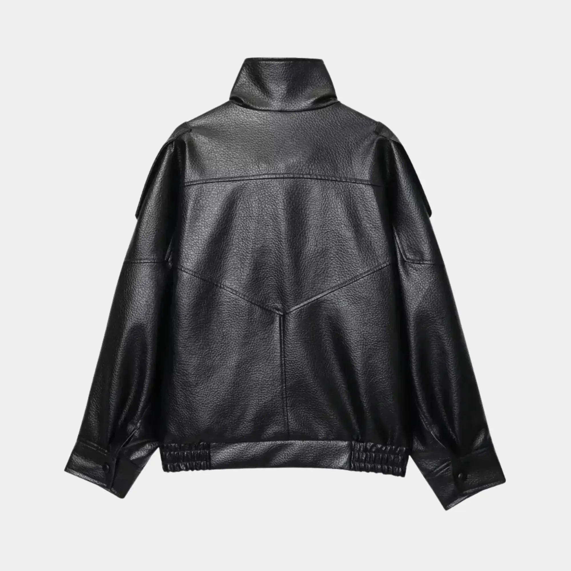 Jaqueta feminina oversized premium preta para looks streetwear modernos e sofisticados