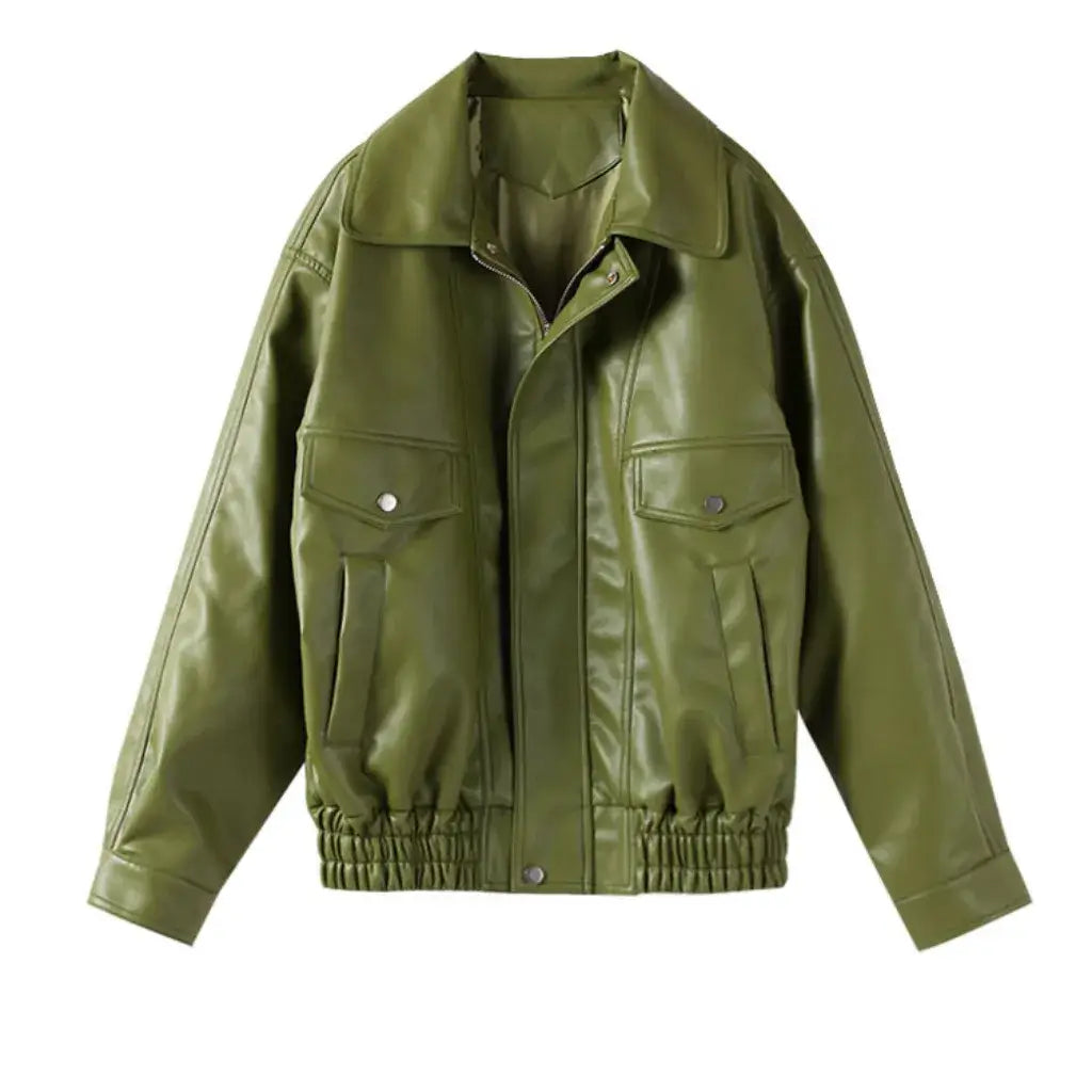 Jaqueta-Feminina-de-Couro-Attitude-Green