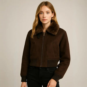 Jaqueta Gola Alta Peluciada Feminina