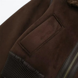 Jaqueta Gola Alta Peluciada Feminina