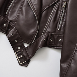 Jaqueta Marrom Couro Feminina