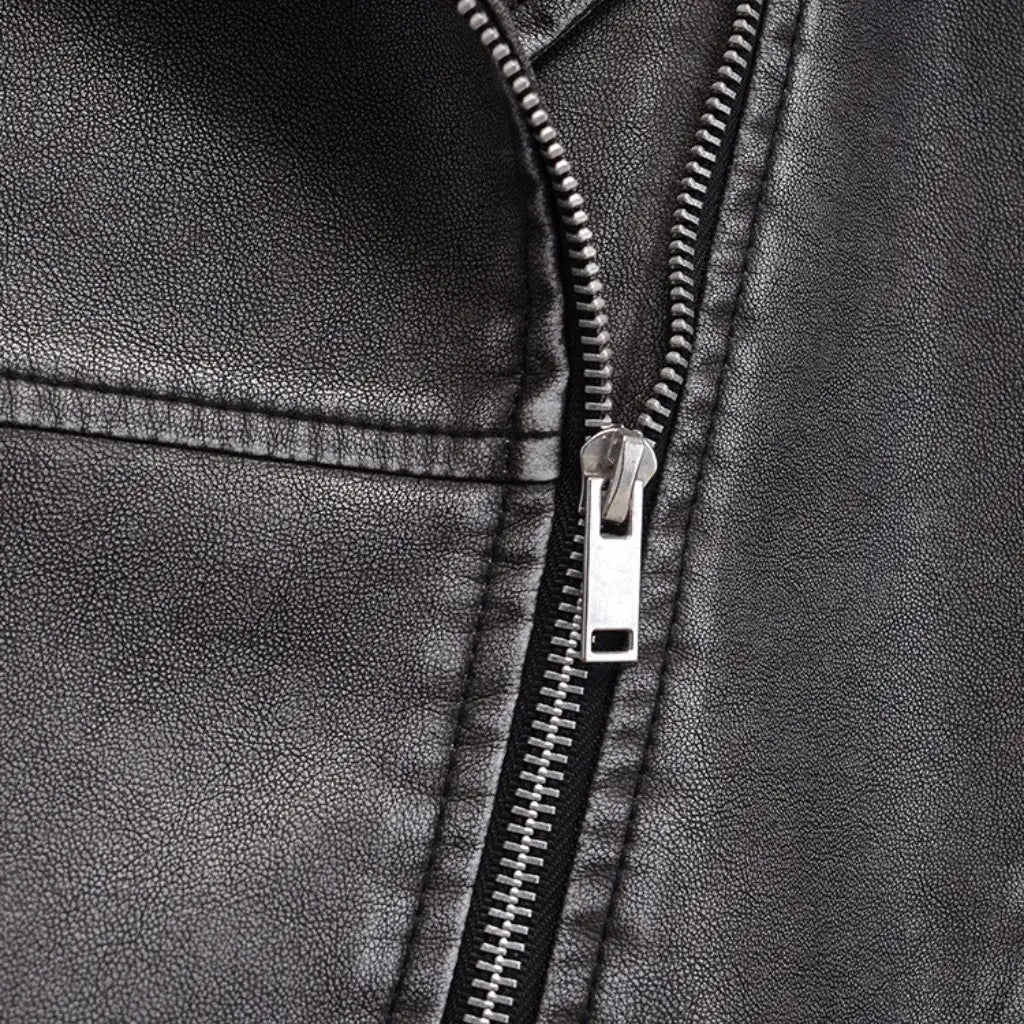 Jaqueta Oversized de Couro Feminina