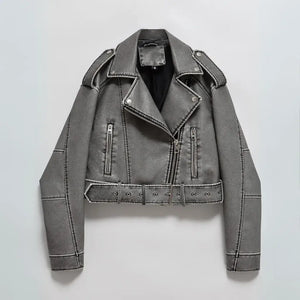 Jaqueta-de-Couro-Feminina-Cinza-Vintage