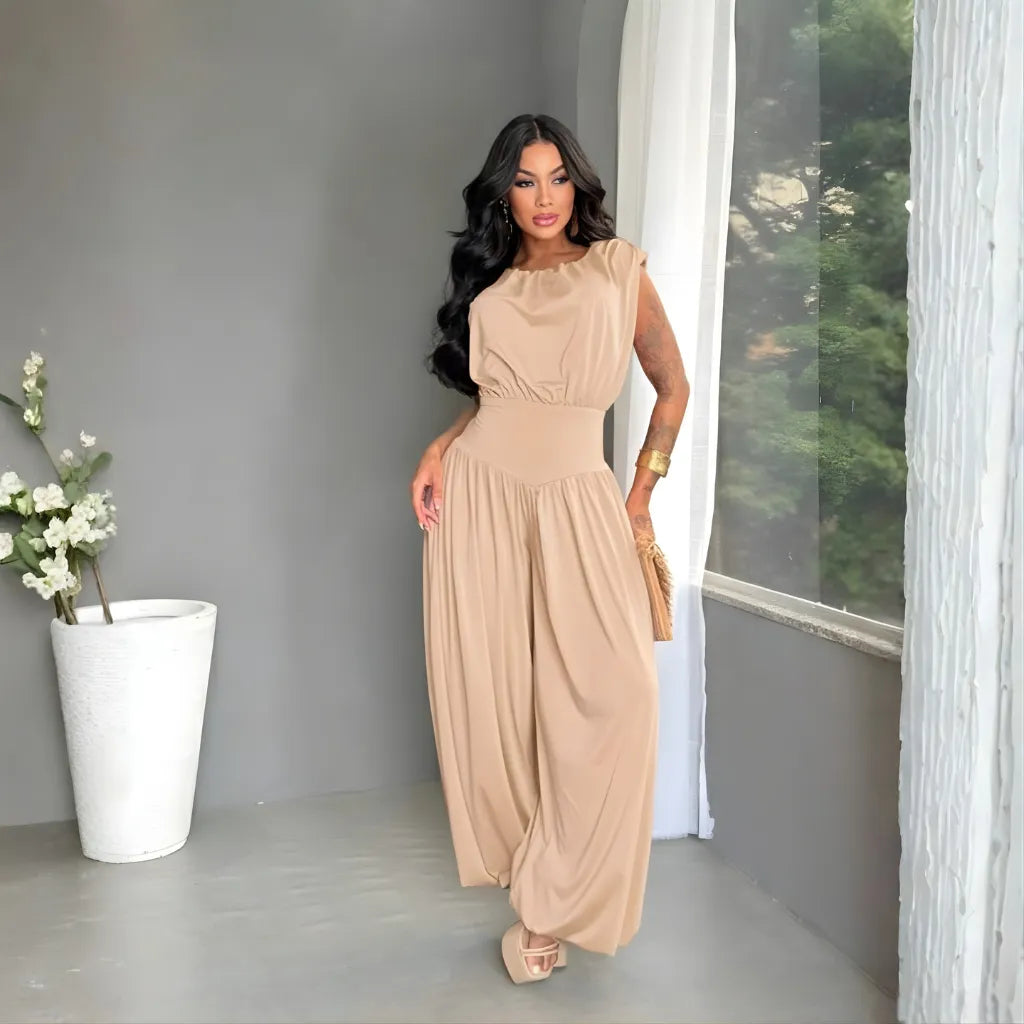 Macacão Feminino Longo Elegante com Cintura Marcada