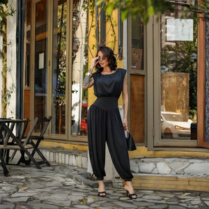 Macacão Feminino Longo Elegante com Cintura Marcada