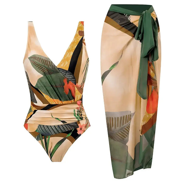 Maiô Estampado Feminino Bojo com Saida de Praia