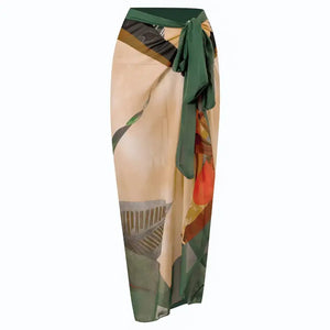 Maiô Estampado Feminino Bojo com Saida de Praia