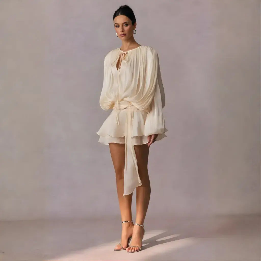 Vestido Boho Chic Babado Curto