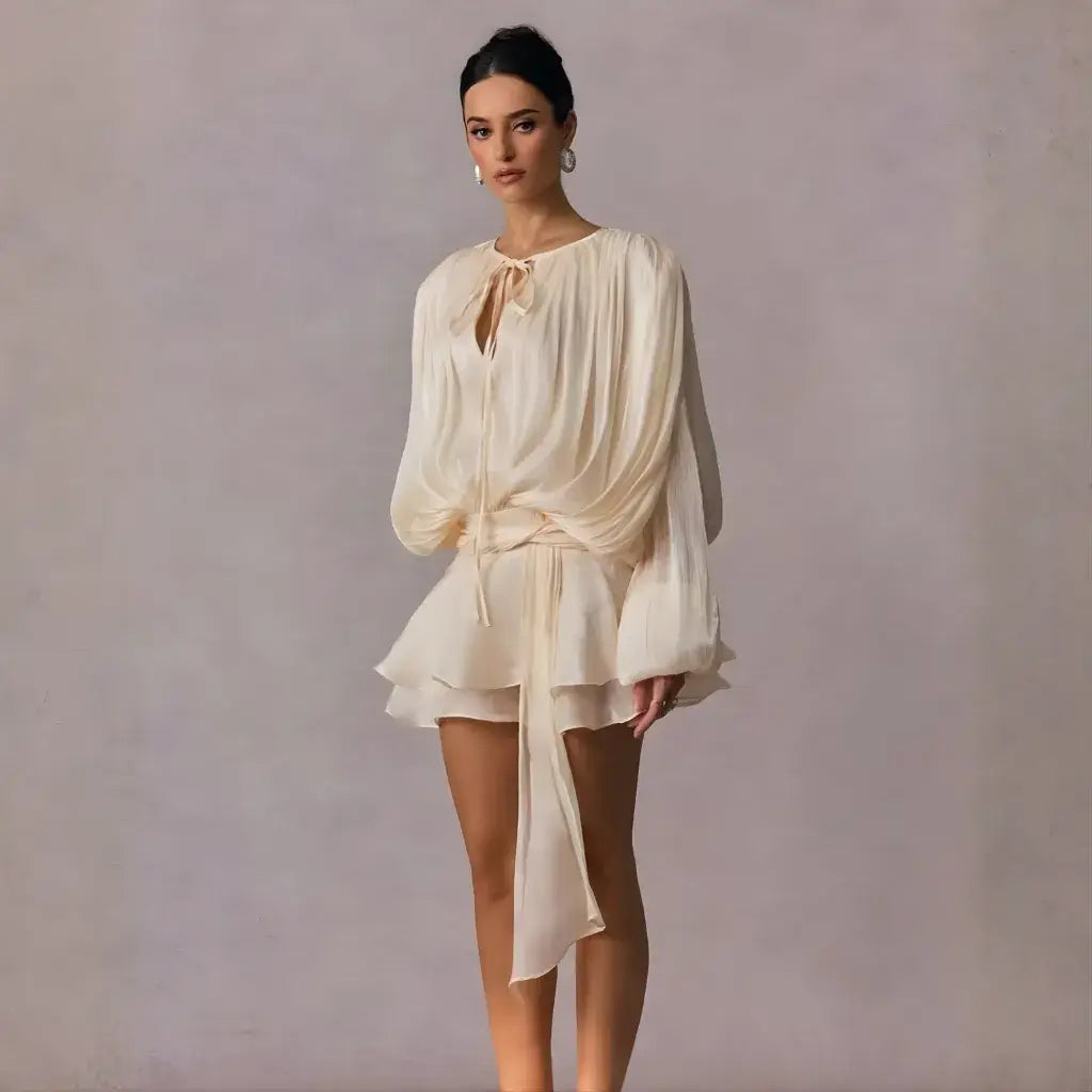 Vestido Boho Chic Babado Curto