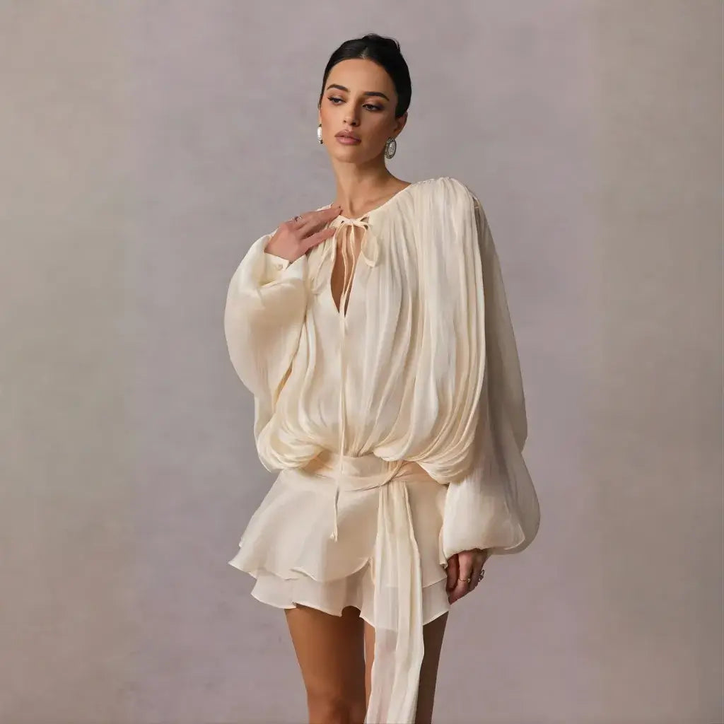 Vestido Boho Chic Babado Curto