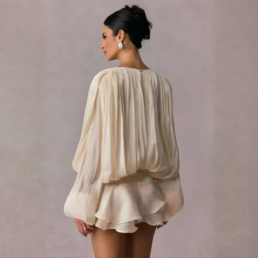 Vestido Boho Chic Babado Curto