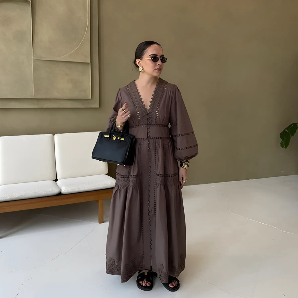 Vestido Boho Chic Longo Feminino Elegante Casual