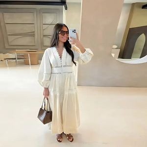 Vestido Boho Chic Longo Feminino Elegante Casual