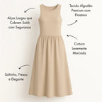 Vestido Casual Básico Longo Feminino