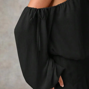 Vestido Curto Feminino Um Ombro Só Manga Longa