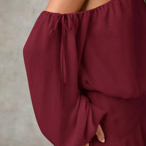 Vestido Curto Feminino Um Ombro Só Manga Longa