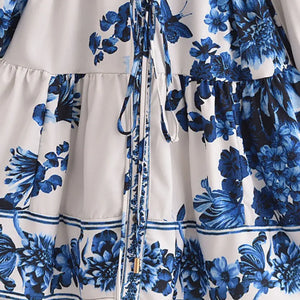 Vestido Estampado Flores Boho Chic Curto