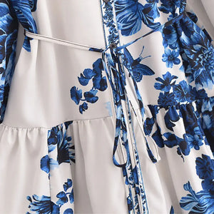 Vestido Estampado Flores Boho Chic Curto