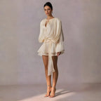 Vestido Boho Chic Babado Curto