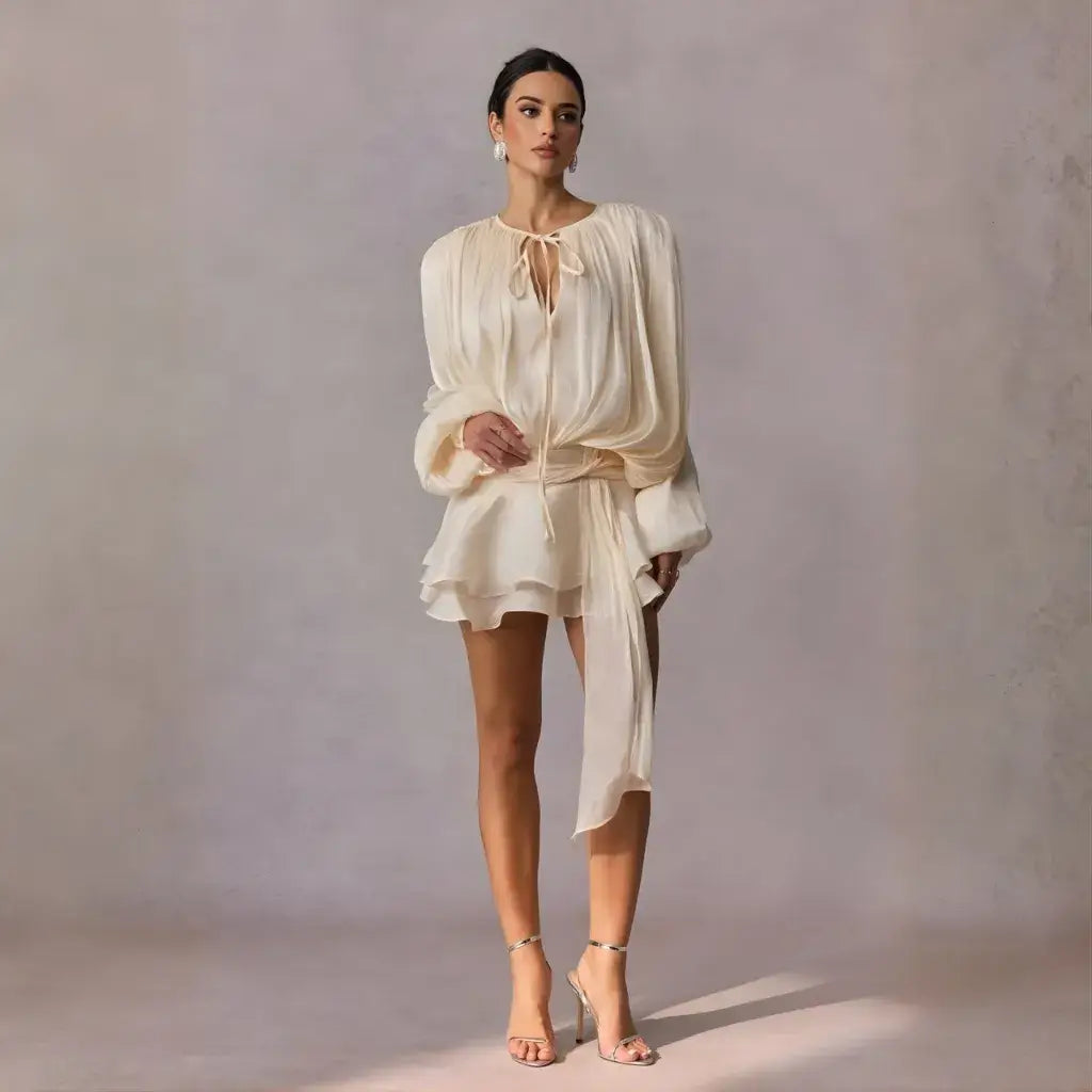 Vestido Boho Chic Babado Curto