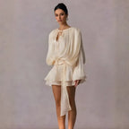 Vestido Boho Chic Babado Curto