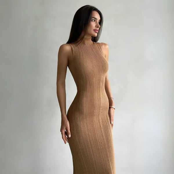 Vestido-Longo-Caqui-Modelo-Athena