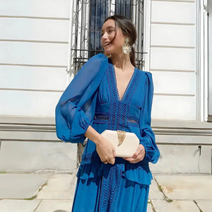 Vestido Longo Fluido Boho Chic com Babados Elegantes