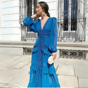 Vestido Longo Fluido Boho Chic com Babados Elegantes