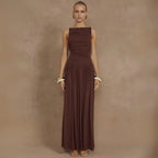 Vestido Longo de Festa com Decote Assimétrico Elegante