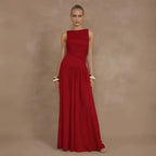 Vestido Longo de Festa com Decote Assimétrico Elegante