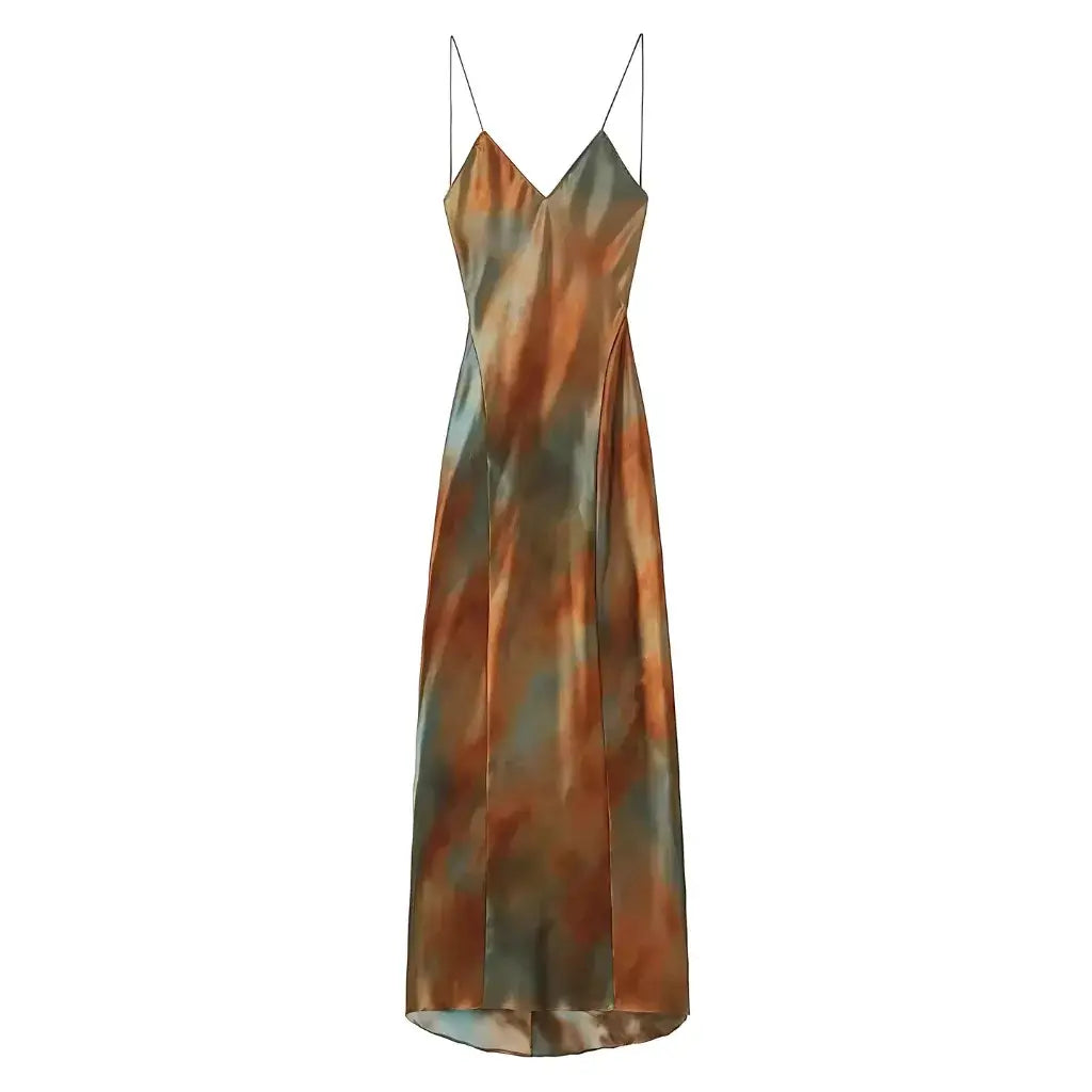 Vestido de Festa Longo Feminino de Cetim Elegante