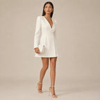 Vestido Blazer Curto Feminino Trespassado Decote V - Colette