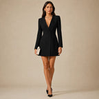 Vestido Blazer Curto Feminino Trespassado Decote V - Colette