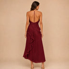 Vestido Feminino Longo Assimétrico Babados - Aurélie