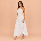 Vestido Feminino Longo Assimétrico Babados - Aurélie