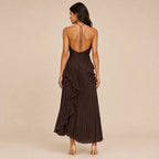 Vestido Feminino Longo Assimétrico Babados - Aurélie