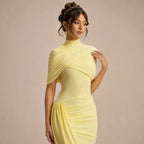 Vestido Feminino Longo Assimétrico Ombro Único – Lyra
