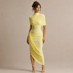 Vestido Feminino Longo Assimétrico Ombro Único – Lyra